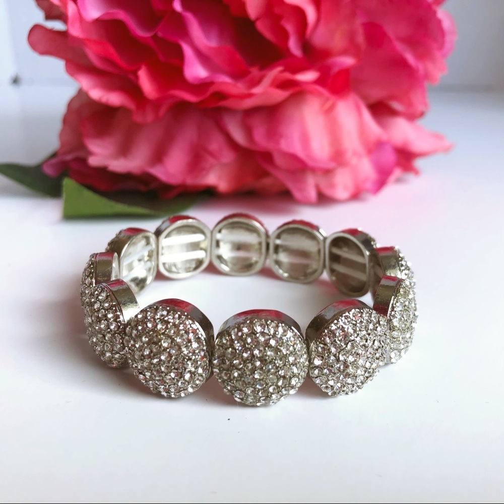 Natasha Accessories Round Pave Crystal Bracelet
